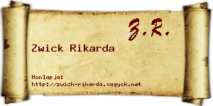 Zwick Rikarda névjegykártya
